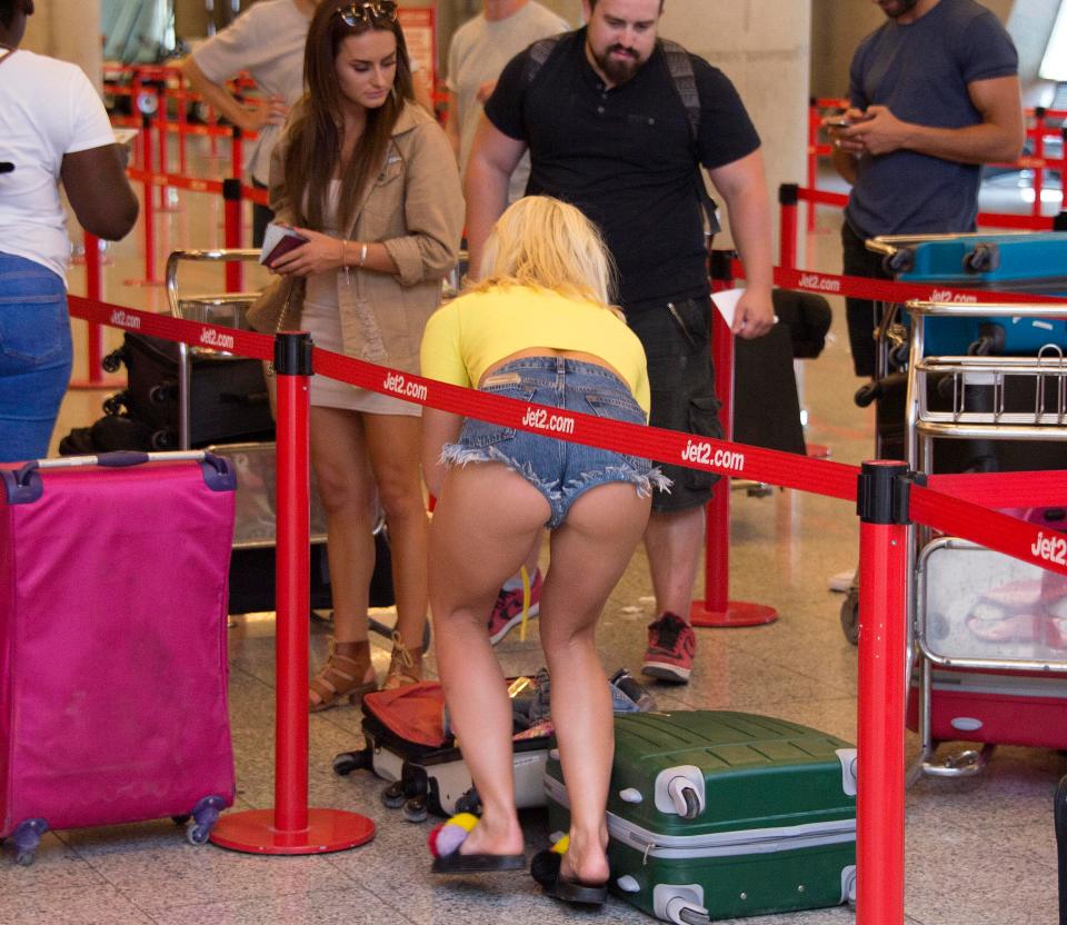  Gabby had to carry her own cases up to the check-in desk