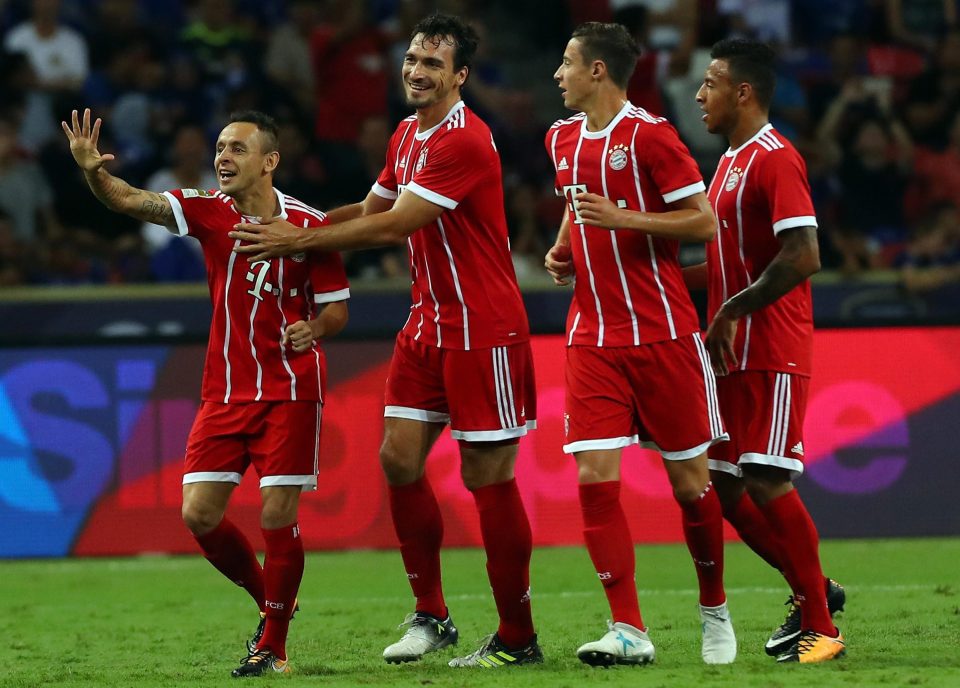 Bayern celebrate as they race into a three-goal lead against Chelsea