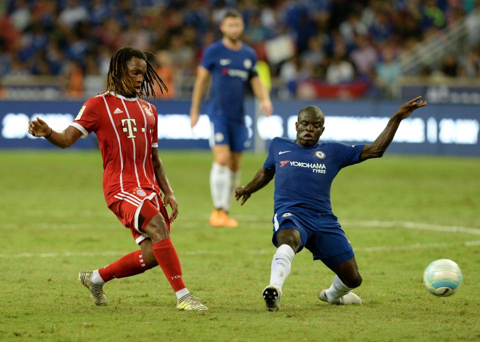  Sanches in action for Bayern against Chelsea in Singapore