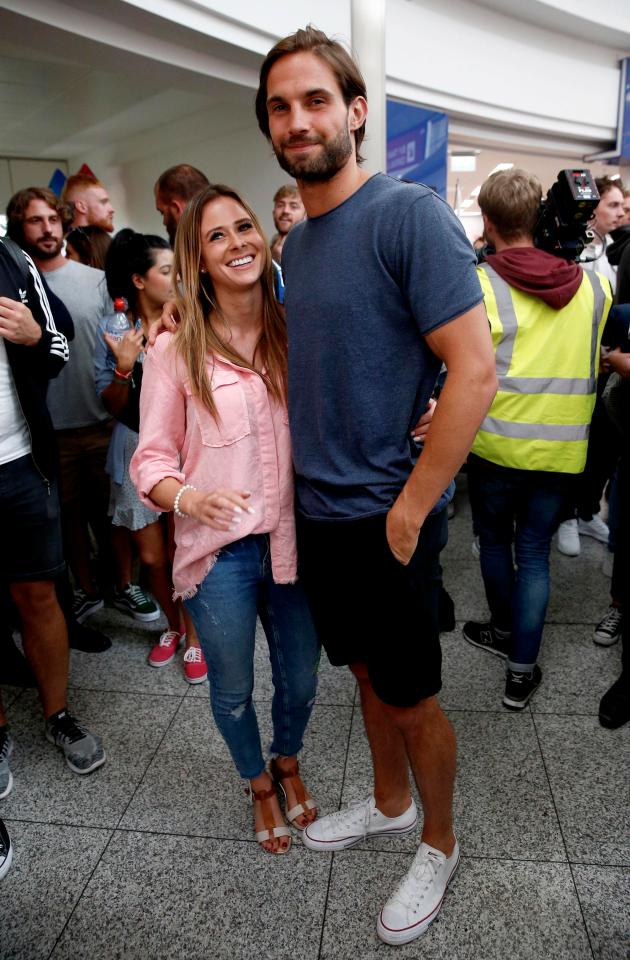  Camilla Thurlow and Jamie looked thrilled to be back in the UK