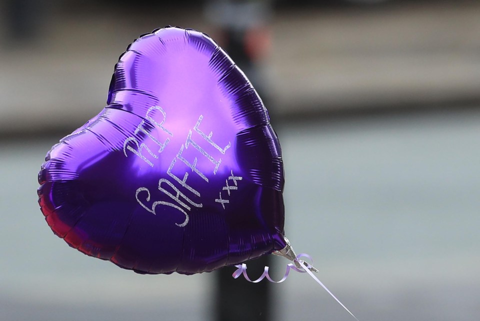 Balloons with Saffie’s name were displayed outside