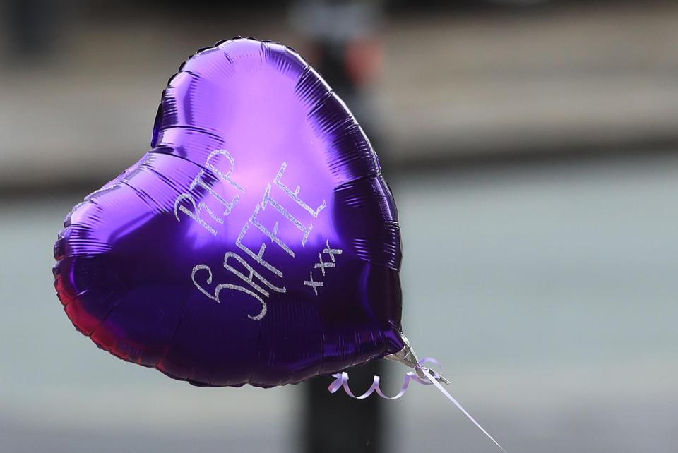  Balloons with Saffie's name were displayed outside