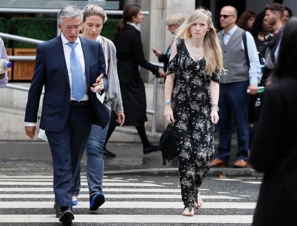  Connie arrived without Charlie's dad, Chris, to hear the judge's verdict yesterday afternoon