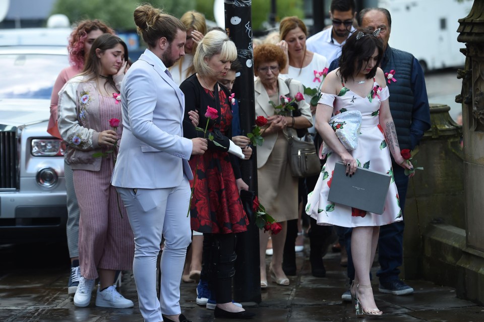 Aided by a family member, Saffie’s mum, who has been discharged from hospital to attend the service walked into the church