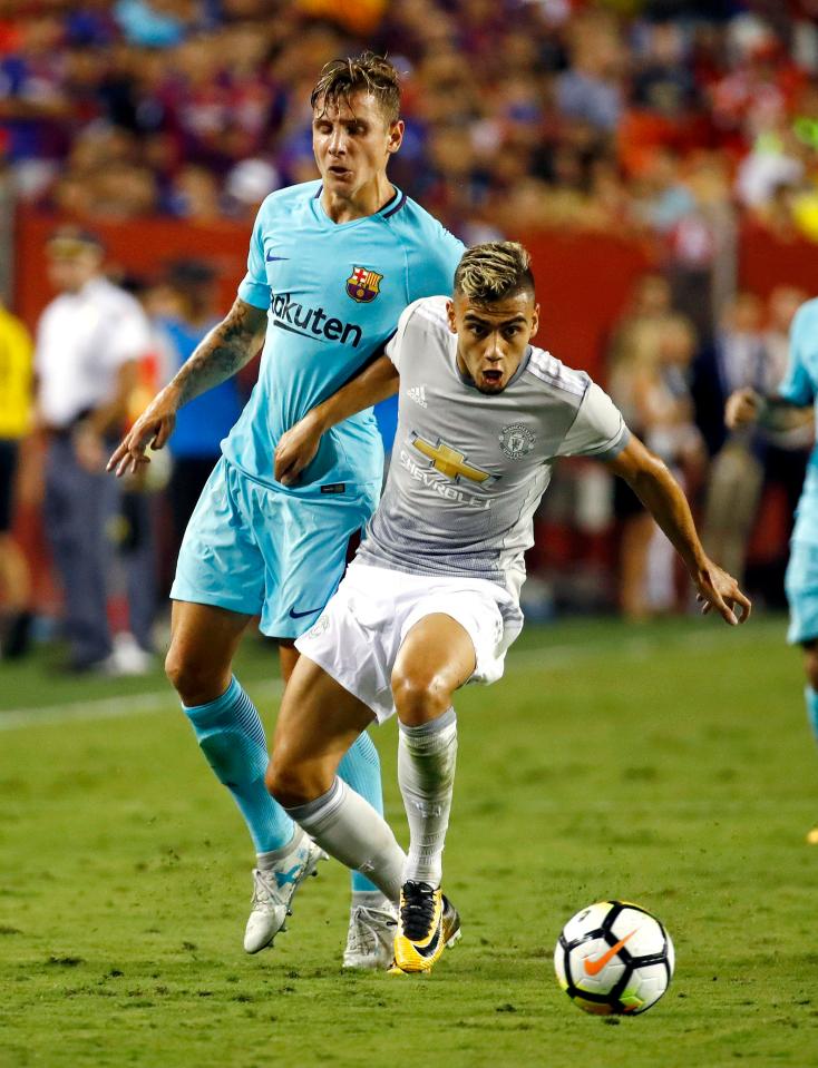  The Brazilian youth in action recently for United against Barcelona in the International Champions Cup