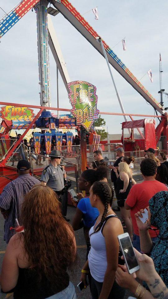  Horrified crowds gathered around the ride in the wake of the tragedy