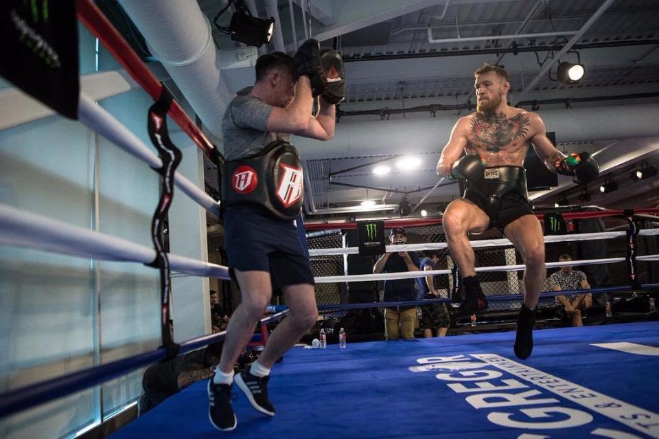  Conor McGregor looked like he was going for The Karate Kid's 'crane kick' during his training