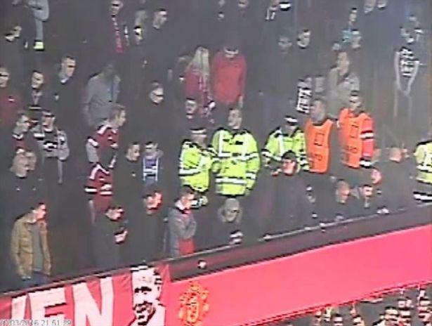  It was sparked by away fans who had booked seats in a stand reserved for United supporters and started chanting 'provocatively' in the 85th minute