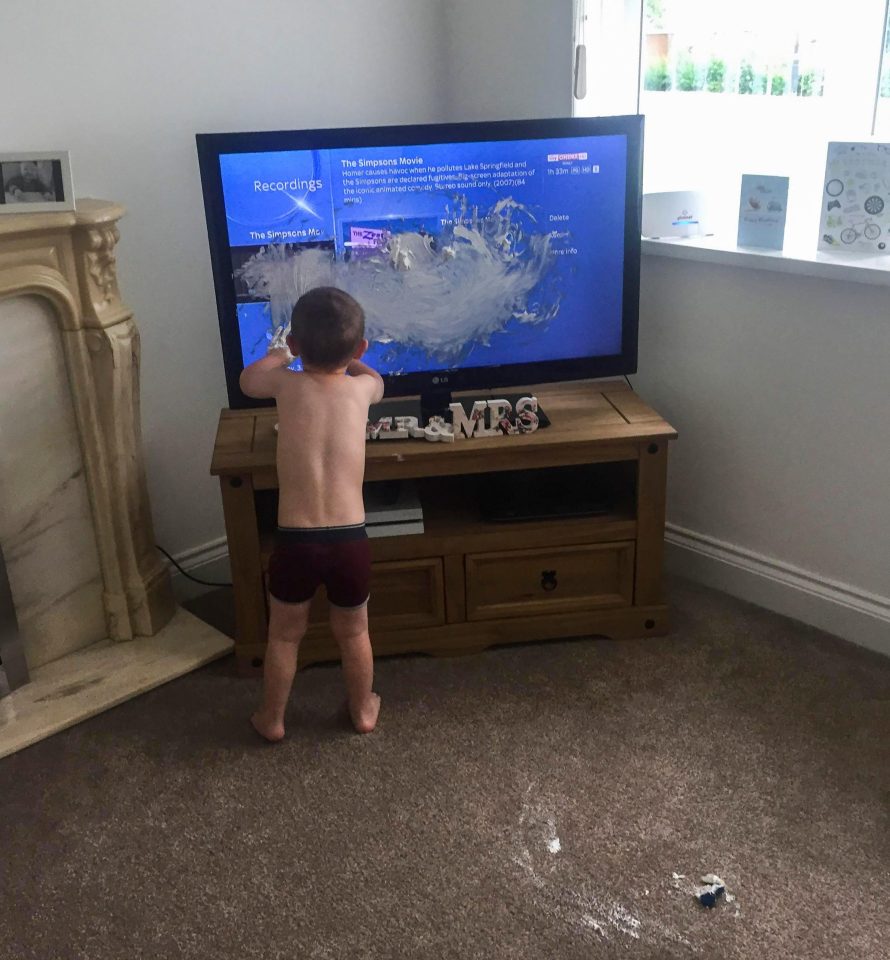  The 52-inch device was covered after Charlie was left alone for just a minute and a half