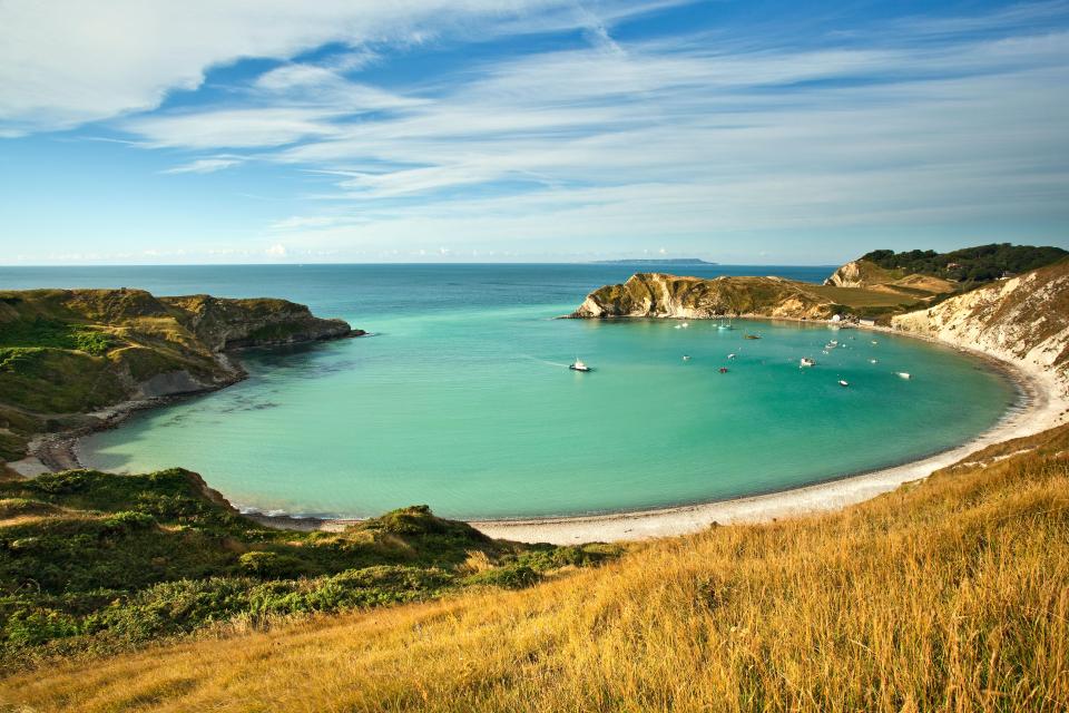 Lulworth Cove in Dorset looks like a beach in the Balearic Islands 