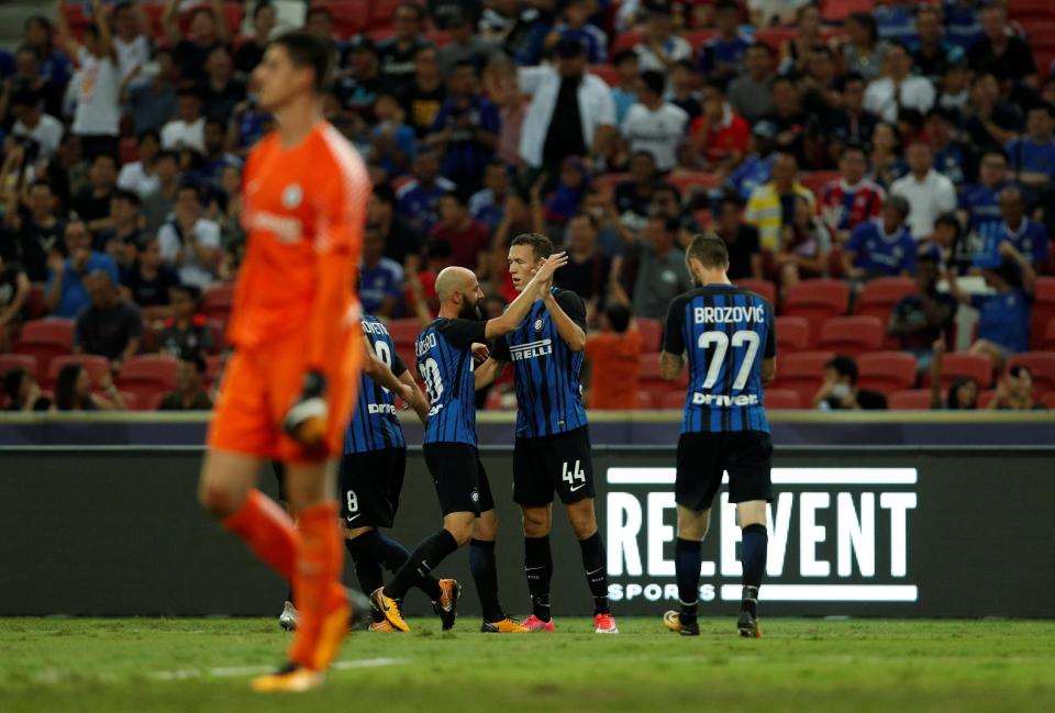 Thibaut Courtois saved Stevan Jovetic's penalty, but couldn't stop the rebound