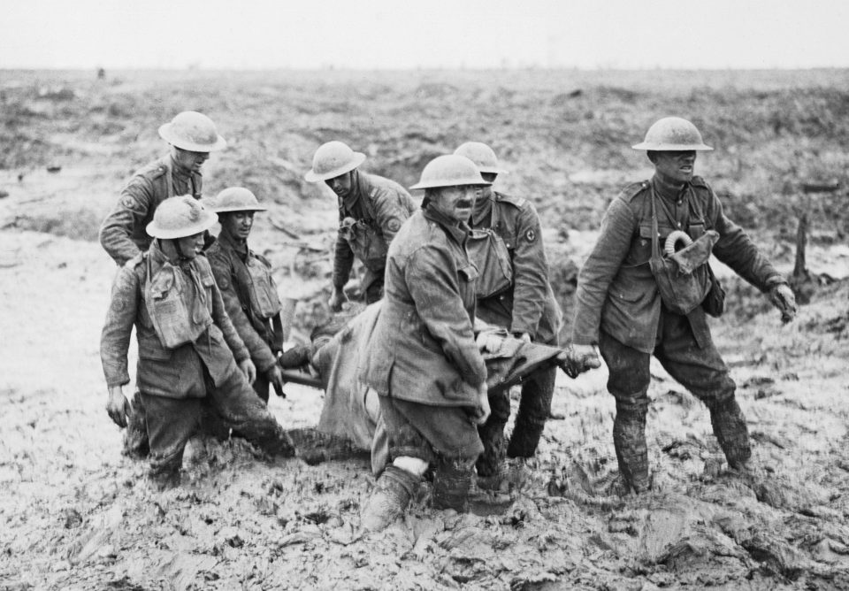  A harrowing image of hellish conditions on the frontline during the Third Battle of Ypres, better known as Passchendaele