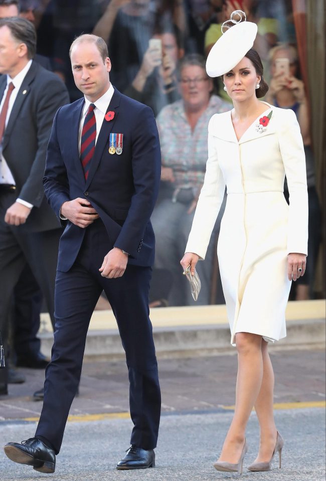  Prince William and the Duchess of Cambridge arriving at the commemoration in Ypres yesterday