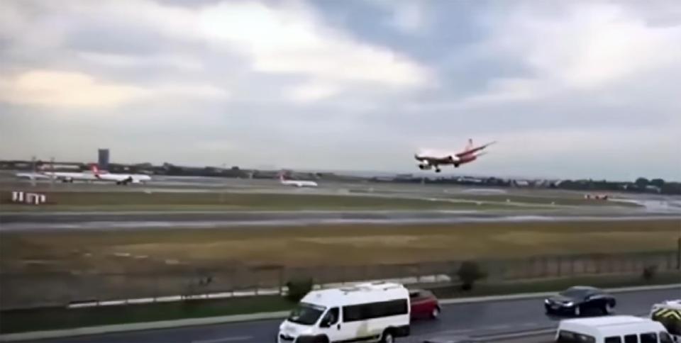  The heart-stopping moment the plane came in to land