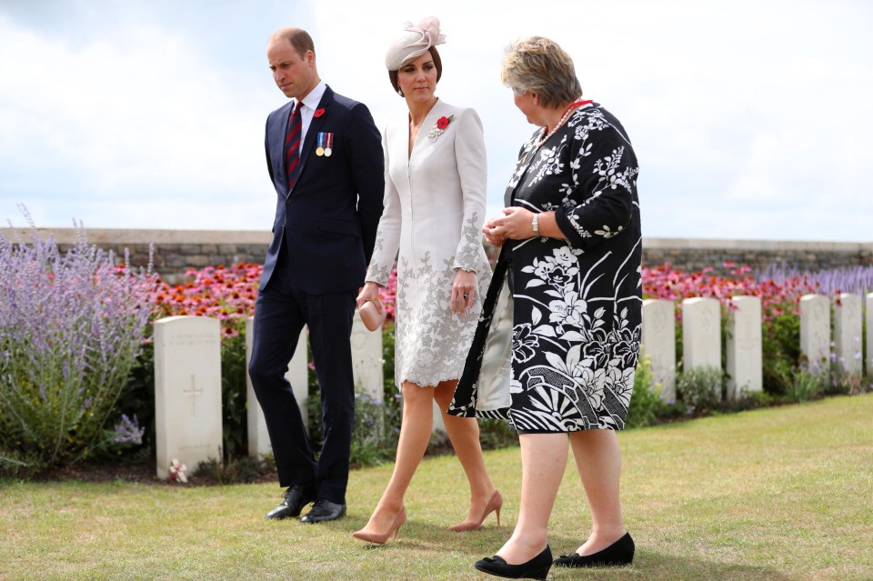 Kate and William speak to Victoria Wallace, the director general of the Commonwealth War Graves Commission, this morning