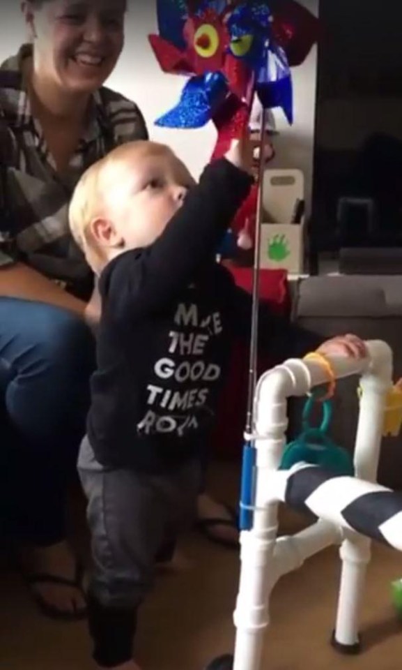 The tot was impressed by the penny-saving creation although his mum was not impressed at first