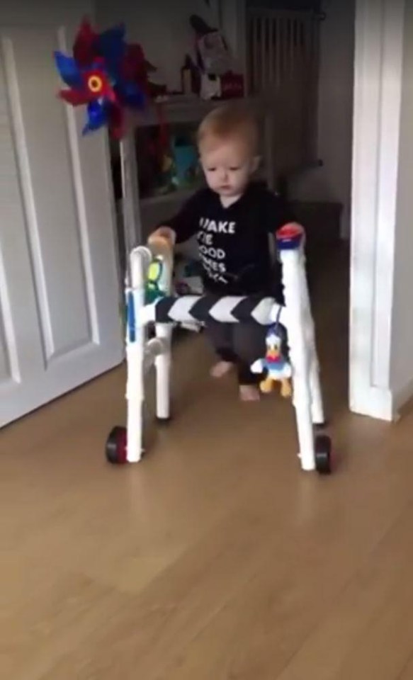 His wife changed her mind about the unorthodox baby walker after seeing their little lad using it