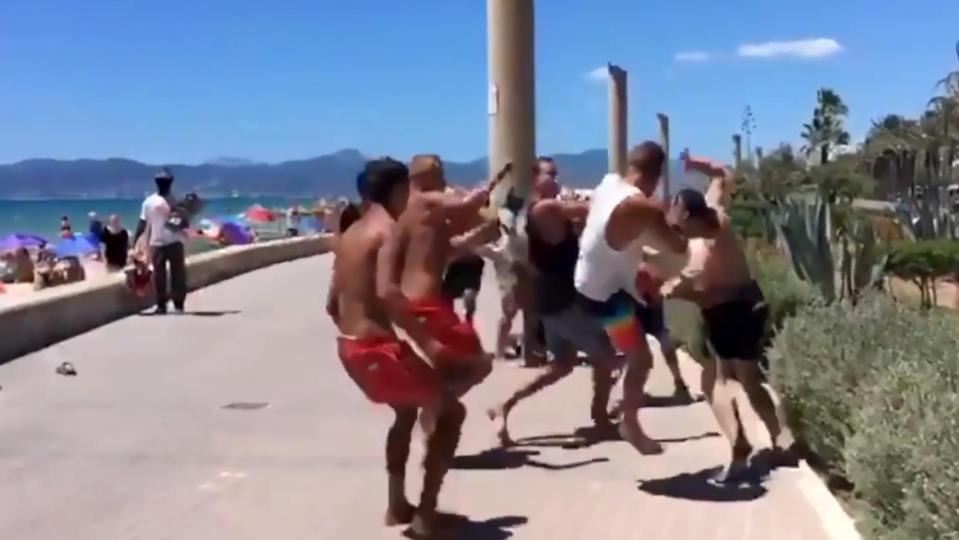  Footage recorded this summer showed groups of tourists breaking out in brawls in the clubs and near beaches