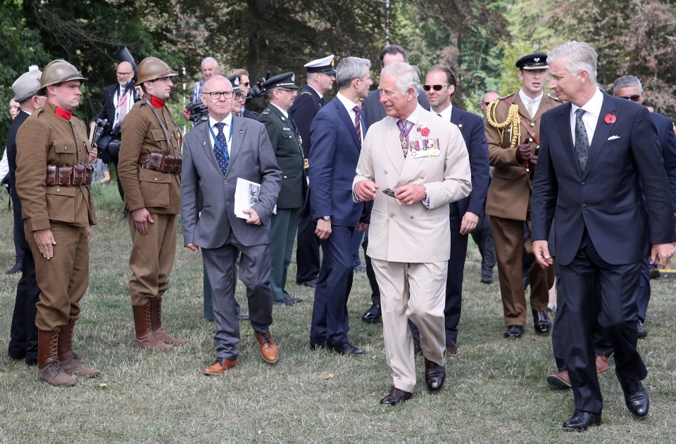 Prince Charles and King Philippe of Belgium visit Passchendaele Landscape, a section on Exhibition Field which recreates the conditions of 1917