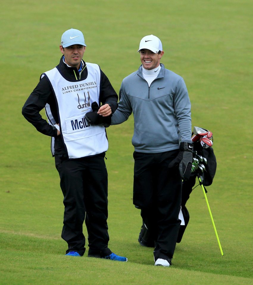  Rory McIlroy with best mate Harry Diamond on the bag