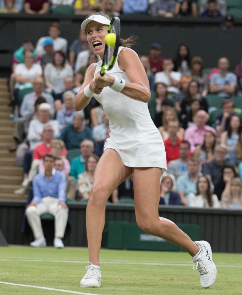 Konta crashes home another backhand winner on the way to victory