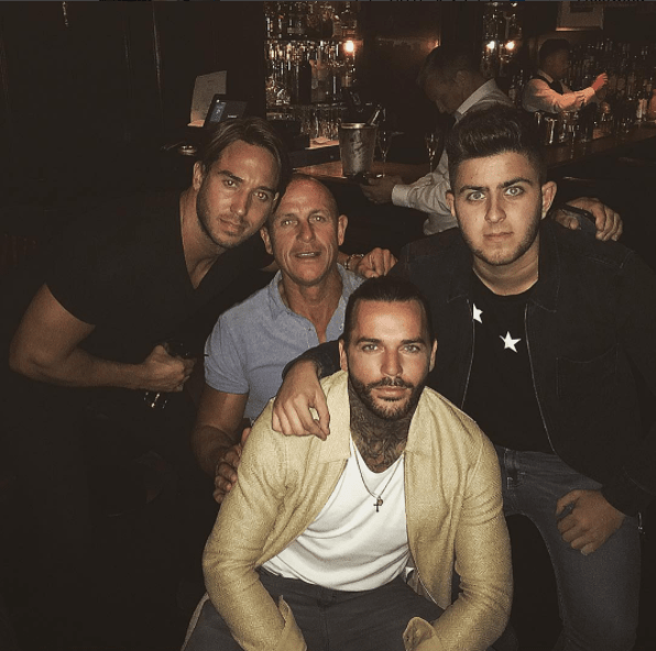  Back in the UK, Pete took the time to catch up with his lads mates, including Towie co-star James Lock, at a pub