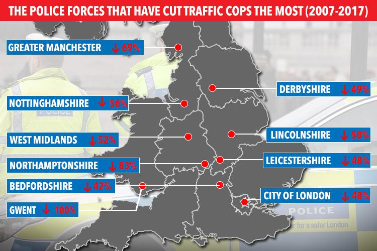  Map shows the forces that have cut numbers the most