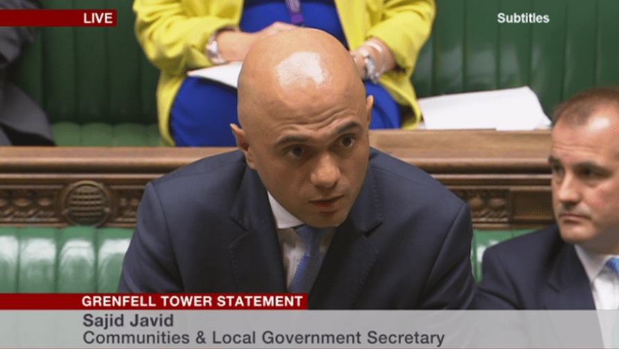  Sajid Javid said today he would consider naming and shaming councils who fail to test cladding