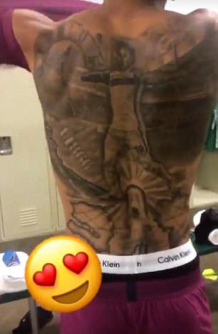 Leroy Sane has shown off his stunning back tattoo