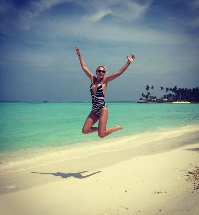 Donna Vekic enjoys a holiday on a stunning beach