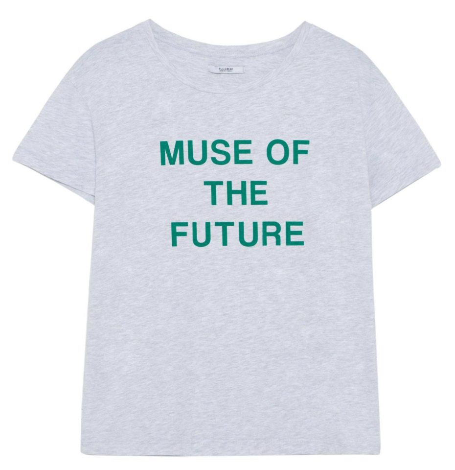  For just £4.99, this slogan tee from Pull and Bear could transform an outfit