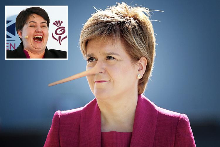  Nicola Sturgeon was today compared to Pinocchio by Ruth Davidson