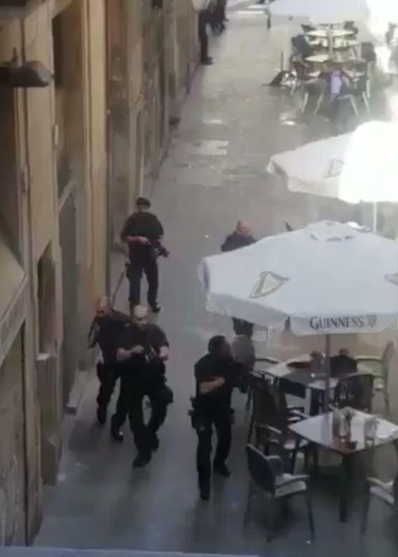  Armed cops took the streets immediately after the attack