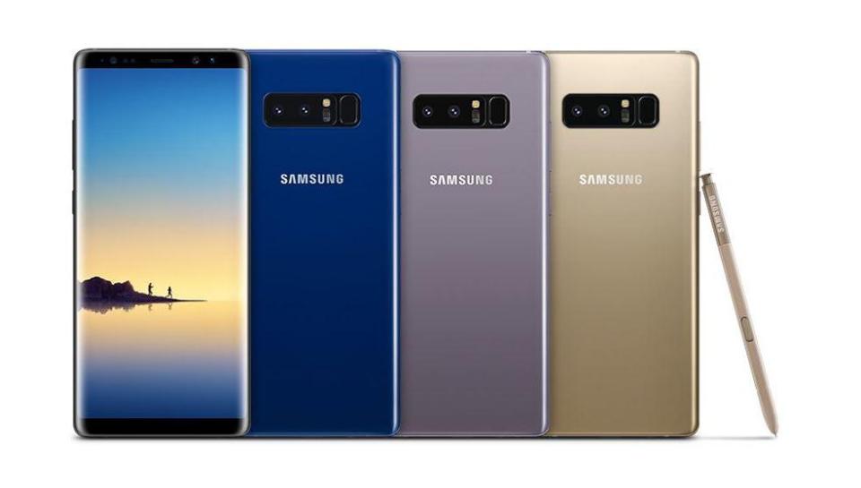  The Samsung Note 8 will come in four different colours: Midnight Black, Deepsea blue, Orchid Grey and Maple gold