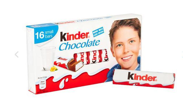  A packet of Kinder chocolate with a child's face