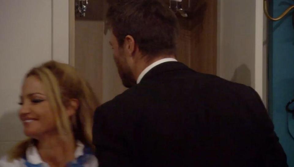  The pair locked lips near the wardrobe after last night's eviction