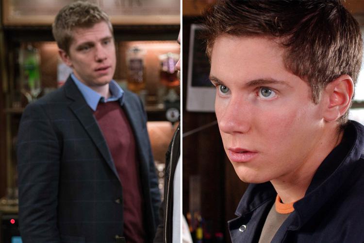  Ryan Hawley, left, plays Robert Sugden today, but he was previously played by Karl Davies