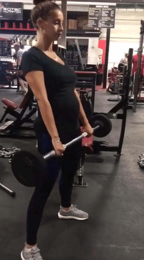  Ferne lifts huge weights in her workout session