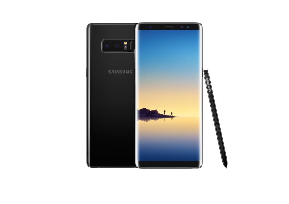  The Galaxy Note 8 in midnight black