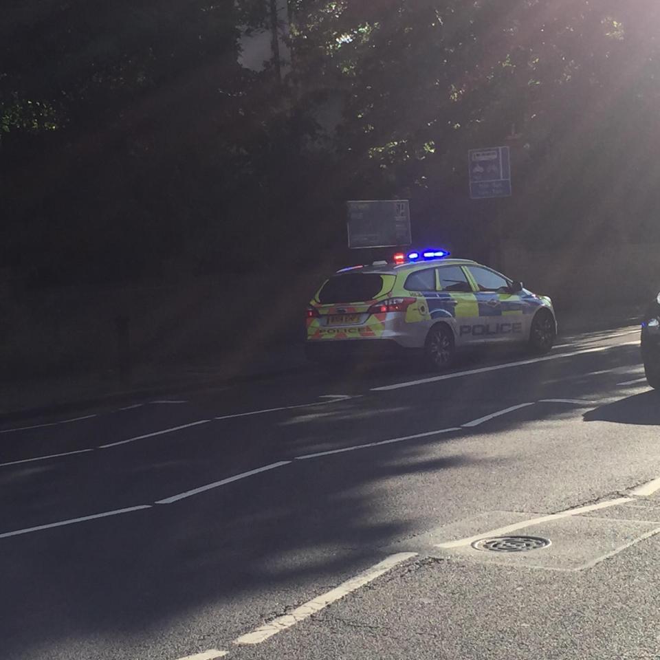  Police cars were seen outside the field