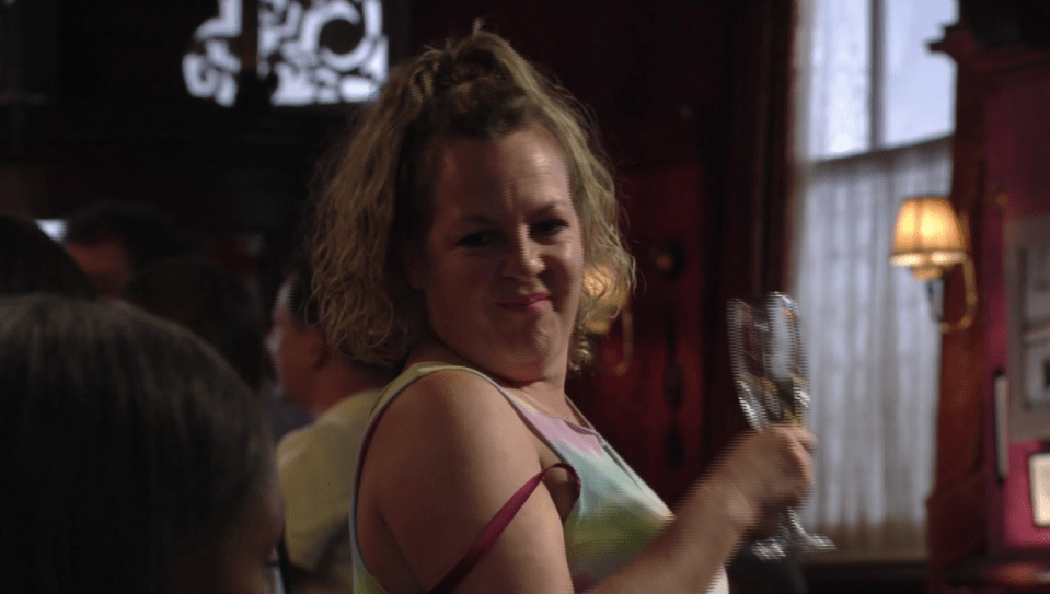  Karen Taylor's bra strap was the star of the show on EastEnders again