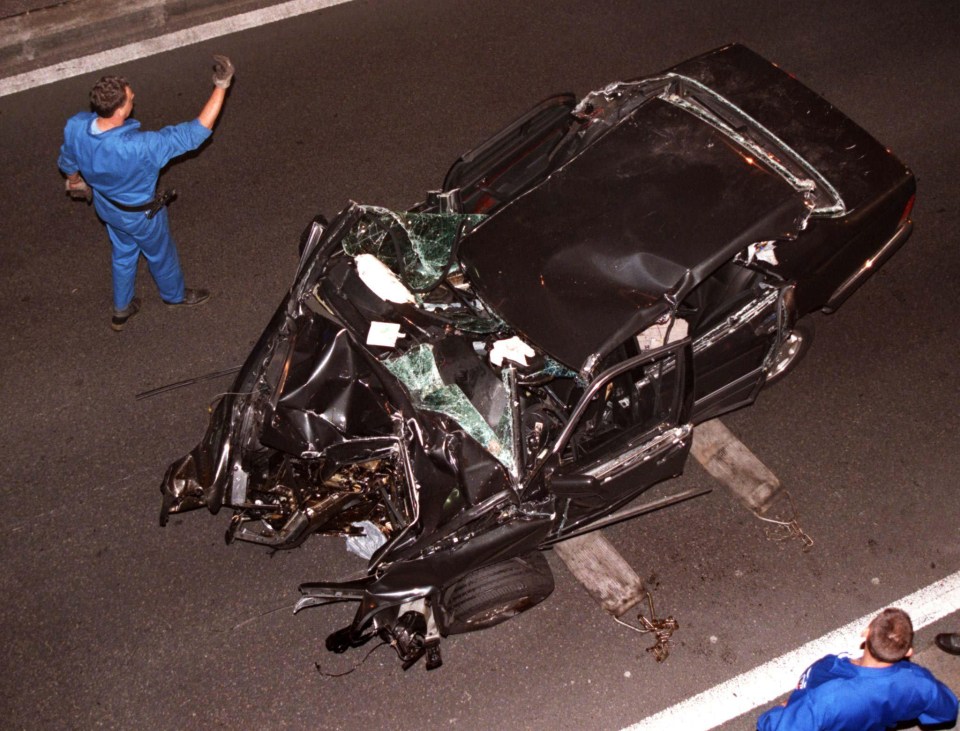 The remains of the car in Paris