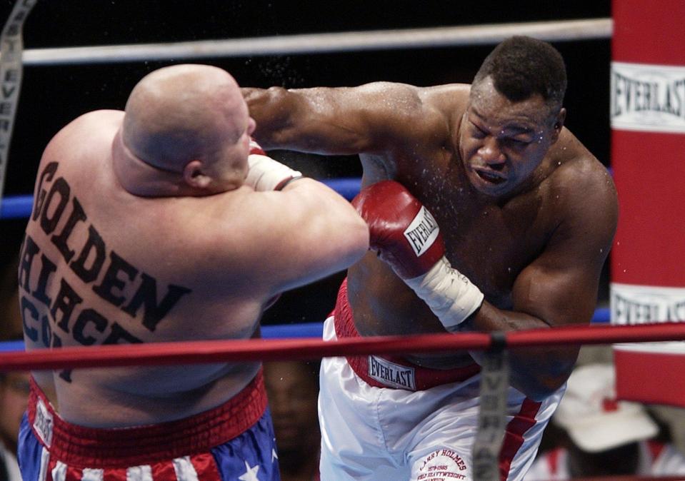  Larry Holmes made repeated ring comebacks and boxed as recently as 2002 aged 52