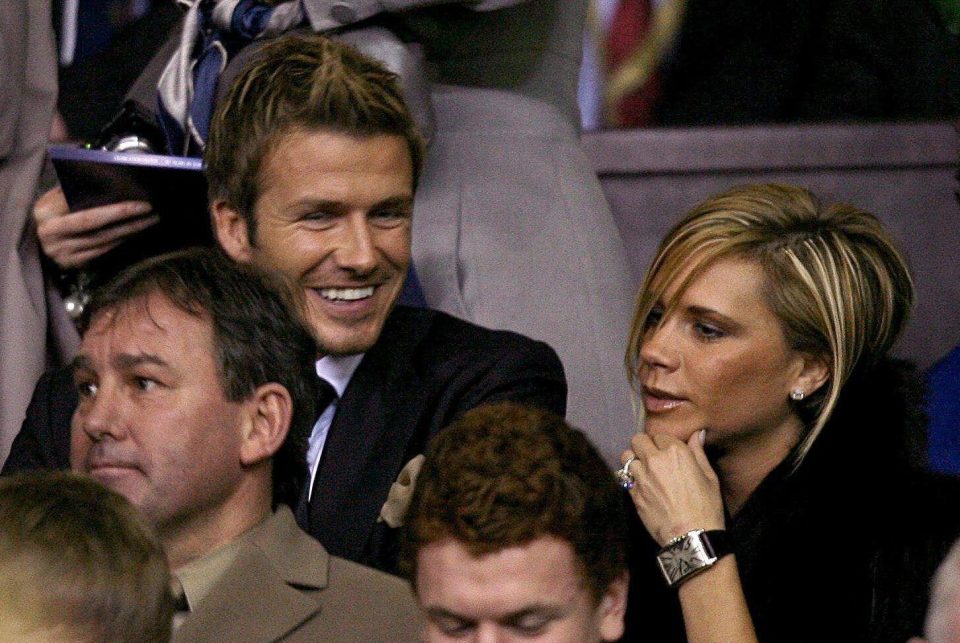  Manchester United legend David Beckham and wife Victoria, pictured this year, were at Old Trafford when they first met