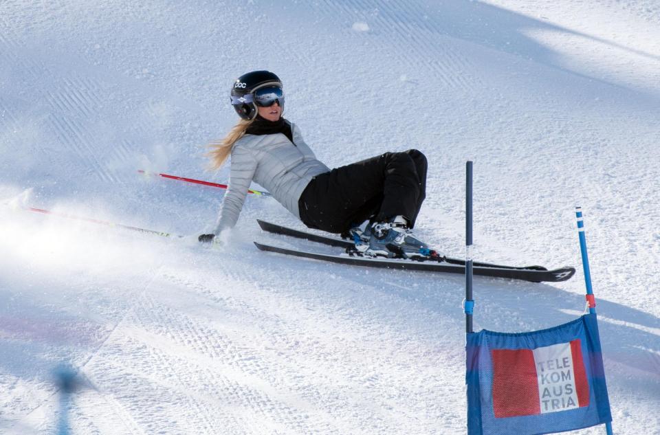  Sarah was out of work after hurting her knee on The Jump last year