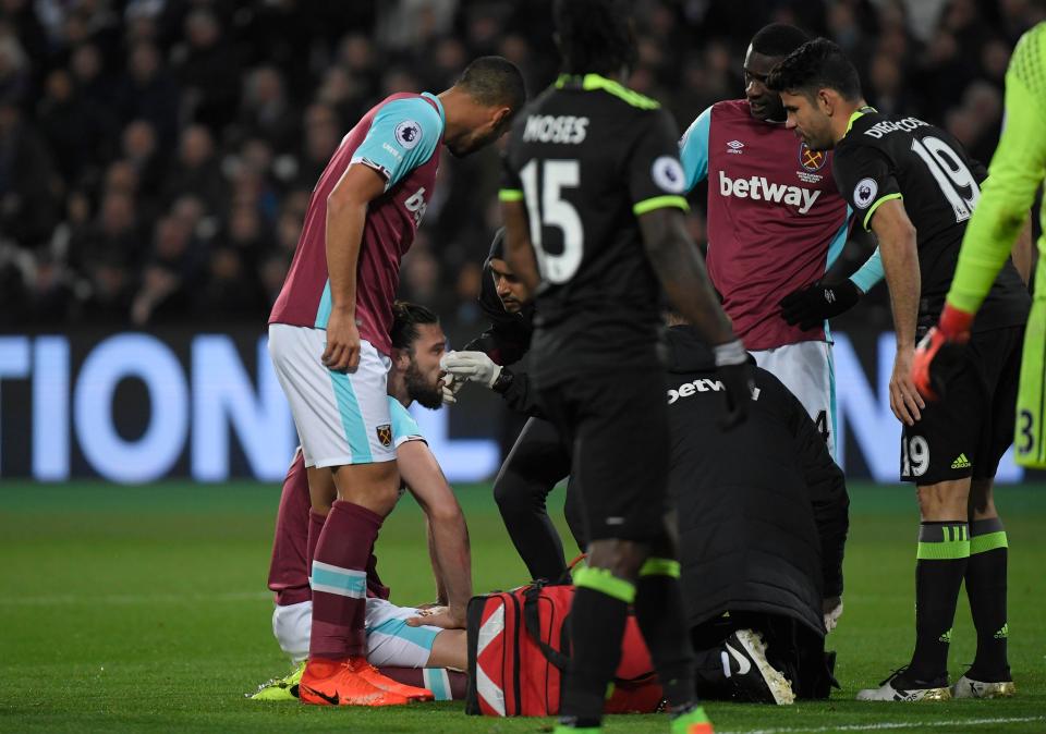  Andy Carroll's West Ham career has been blighted by injury so far