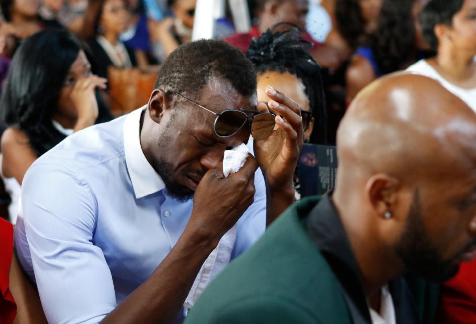  Bolt was among several high-profile Jamaican sportsmen to attend Mason's funeral