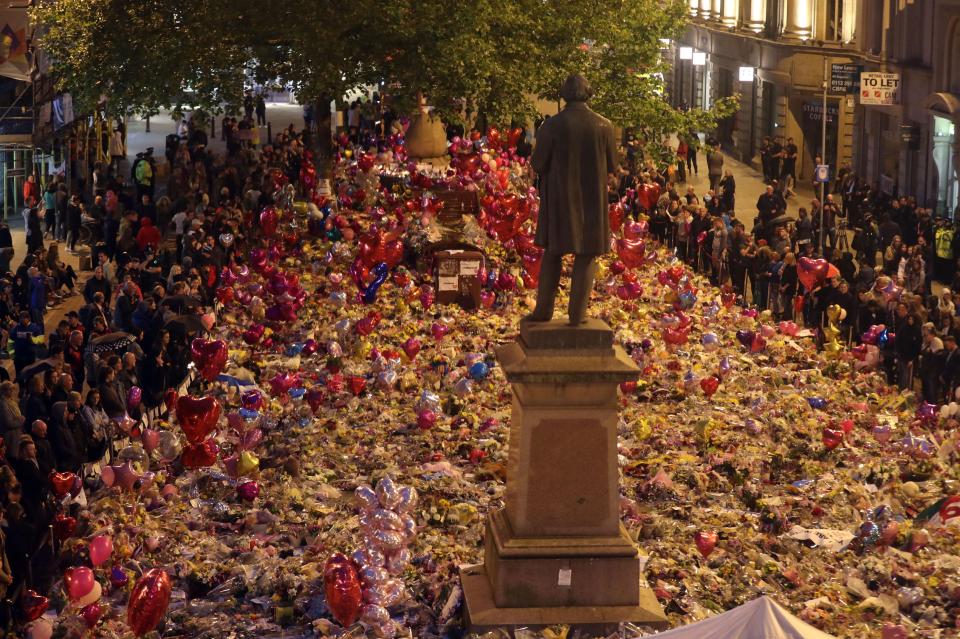  The tributes in St Ann's Square a week after the Manchester Arena terror attack