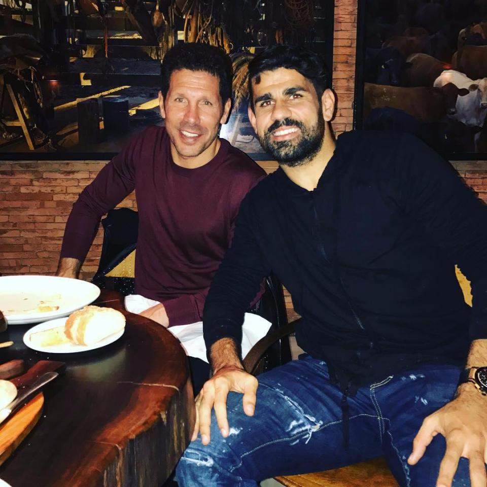  Diego Costa enjoyed a meal with former boss Diego Simeone in November