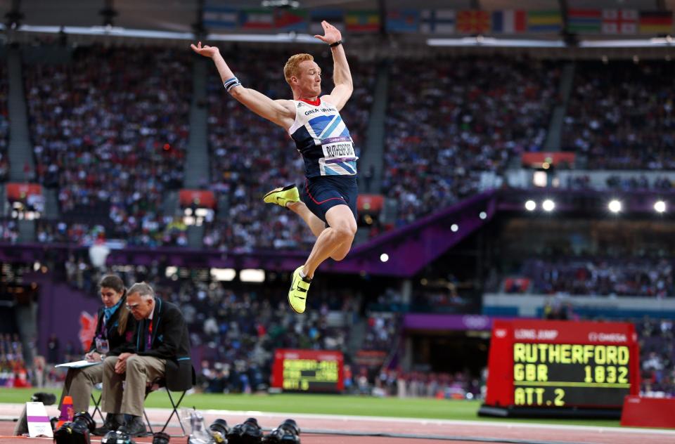  Greg Rutherford in action in the London 2012 Olympic games in which he won the gold medal